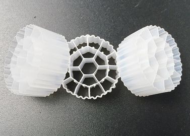 satın al 19 Delik 25*10mm Beyaz Biyogaz Filtre Taşıyıcı UV Dirençli Biofilm Medyası online manufacture