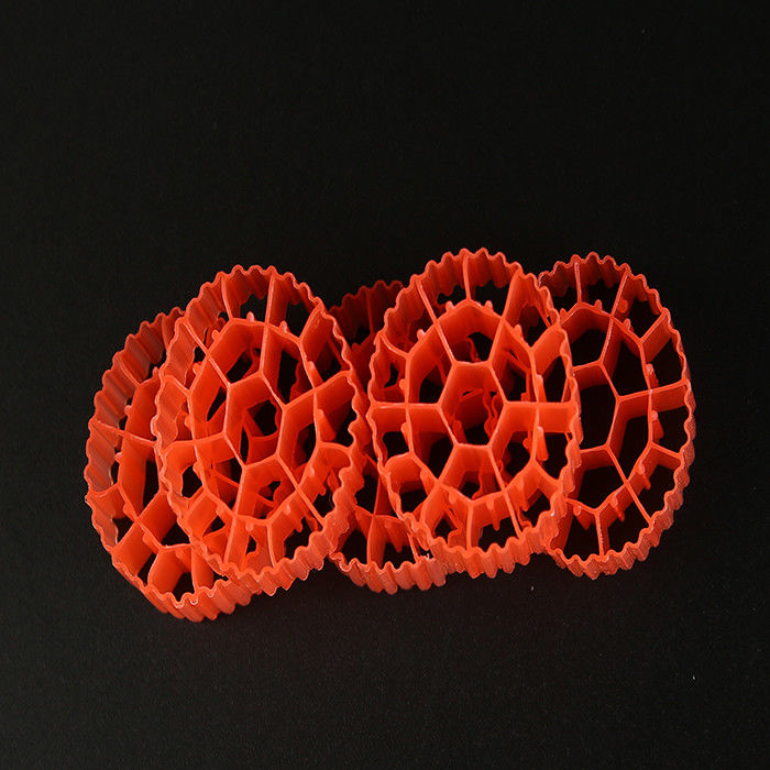 Kırmızı / Sarı Plastik MBBR Biyo Medya K1 500 m2/m3 Yüzey Alanı Beyaz Renkli