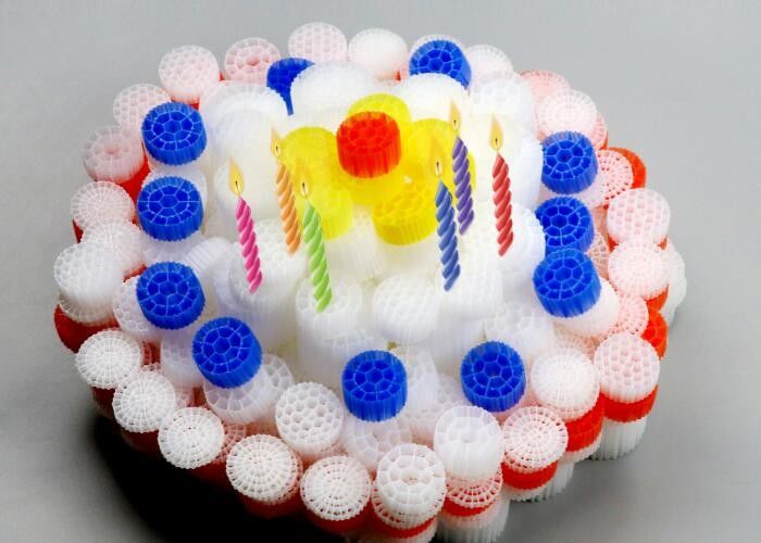 Yüksek verimlilik MBBR Bio Media K1 Mikro Media 12mm X 9mm Beyaz Renk