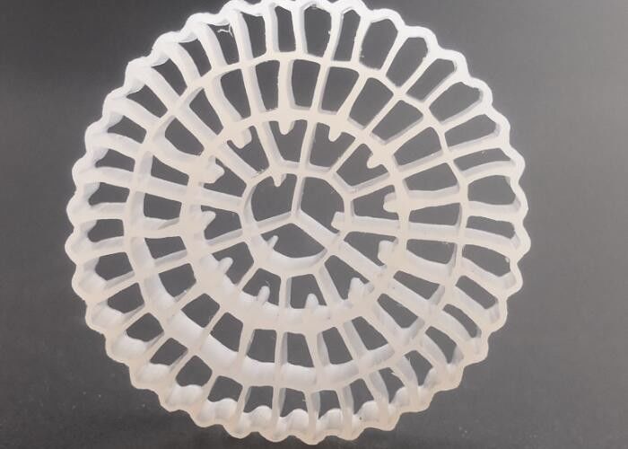 Büyük yüzey alanı 25*4mm ve beyaz renkli bakire HDPE malzemesi MBBR biofilm ortamı