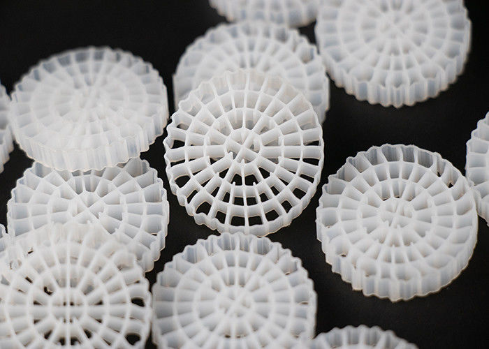 Beyaz Renkli MBBR Bio Media Virgin HDPE Malzemesi Atık Su Arıtma için K5